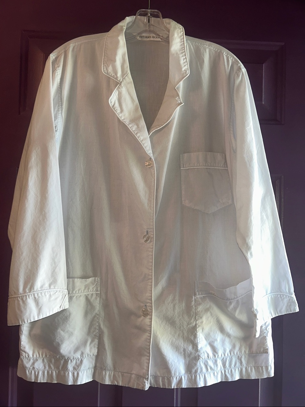 Victoria’s Secret Vintage Cotton Button Up Pajama Top S Oversized Relaxed